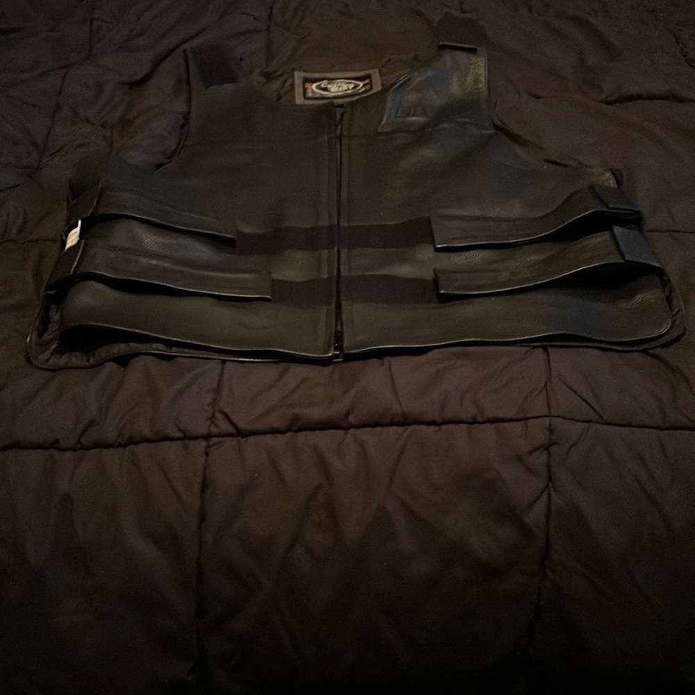Custom Bilt size XL Leather Vest Black